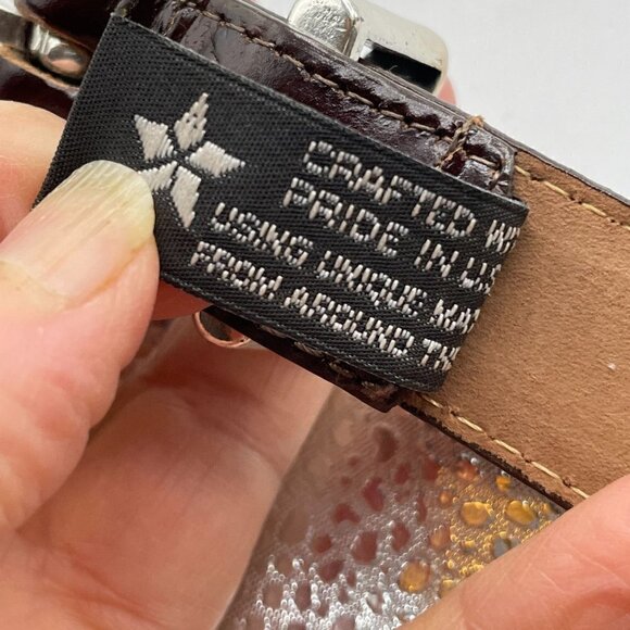 Brighton Allegro Swirl Brown Mock Crocodile Leather Waist Belt Women's L 24507 - Picture 9 of 9